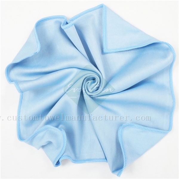 China Bulk Wholesale patterned glasses cleaning cloth Factory Custom Blue Microfiber Glass Towels Supplier